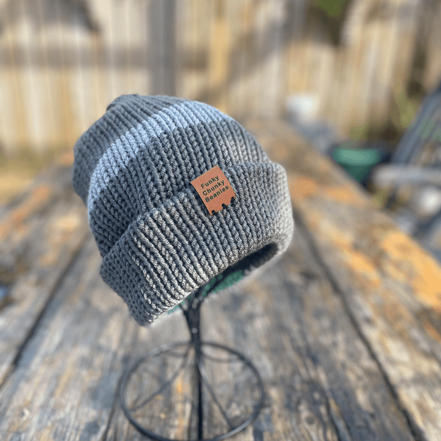 Funky Chunky Steel Grey Beanie – Handmade in Scotland