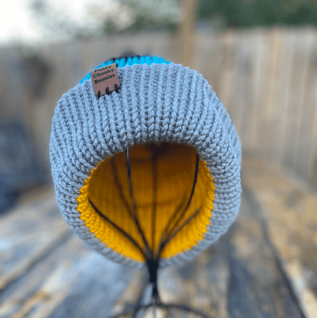 Funky chunky beanie Bobble Hat - Retro 90's Handmade in Scotland