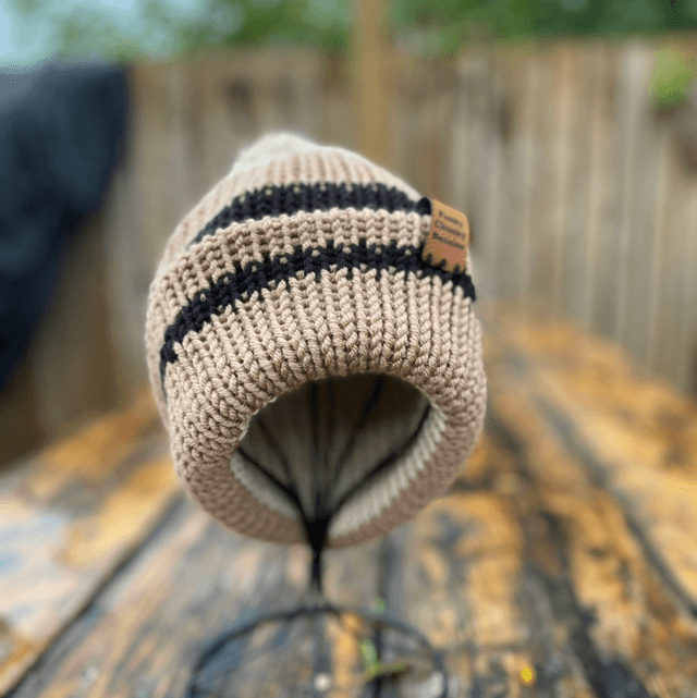 Funky Chunky Beanies Bobble Hat - Mocha Mint - Homemade in Scotland