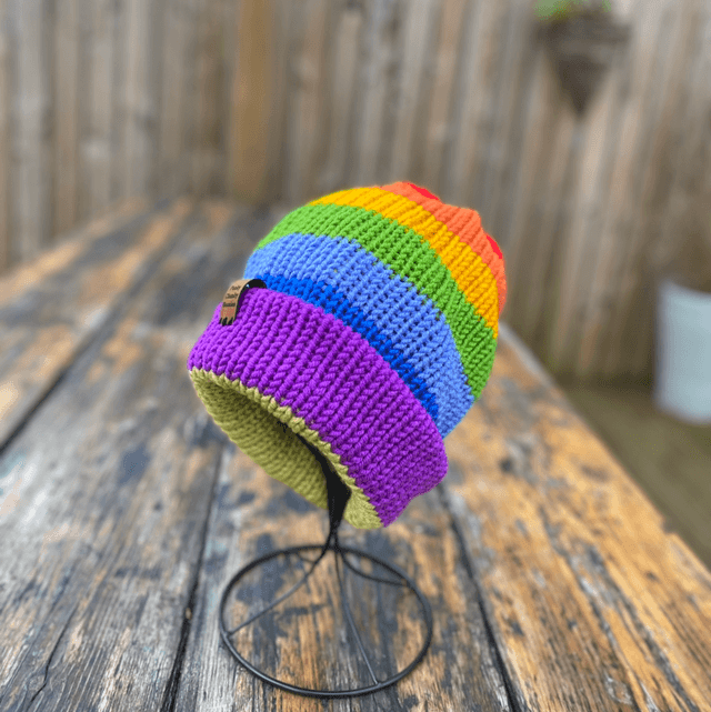 Signature Rainbow Funky Chunky Beanie – Handmade in Scotland