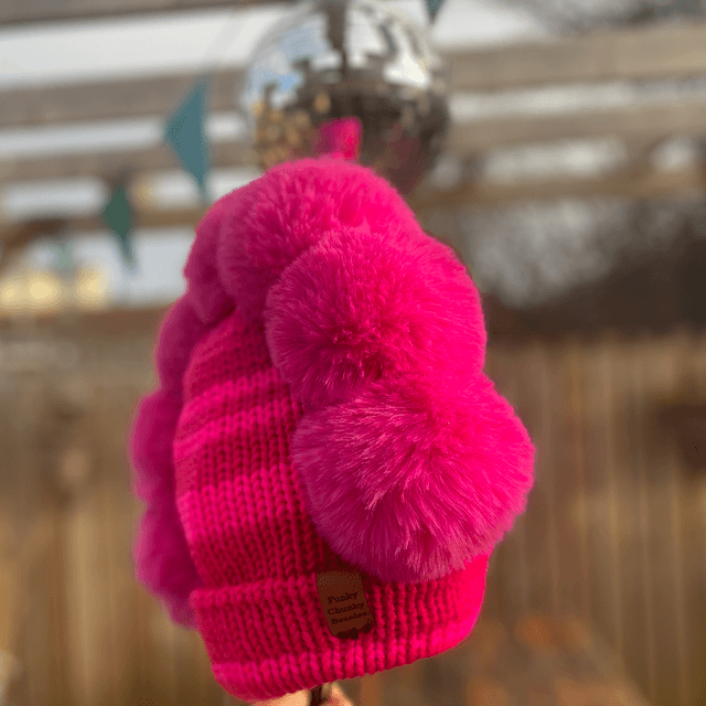 Funky Chunky Festival Hat – Pink Power Edition - Handmade in Scotland