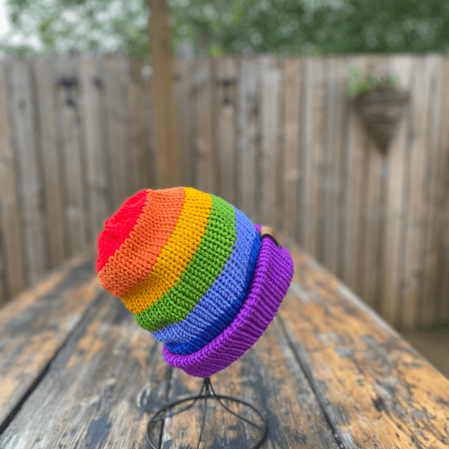 Signature Rainbow Funky Chunky Beanie – Handmade in Scotland