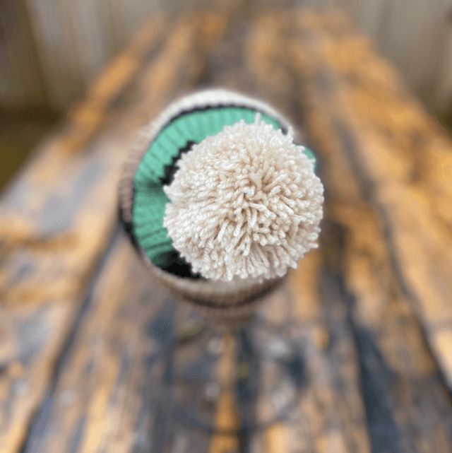 Funky Chunky Beanies Bobble Hat - Mocha Mint - Homemade in Scotland