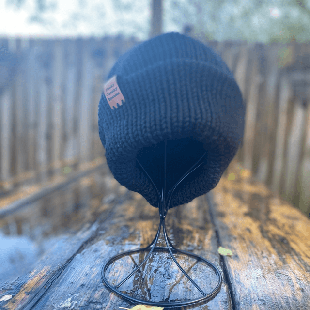 🖤 Funky Chunky Classic Black Beanie – Handmade in Scotland