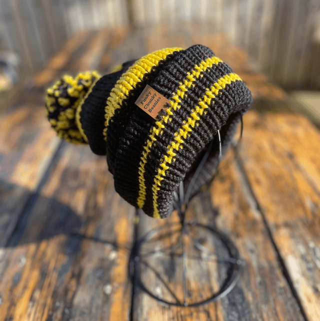 Funky Chunky – Custom Bobble hat. Colours & Workwear Branding