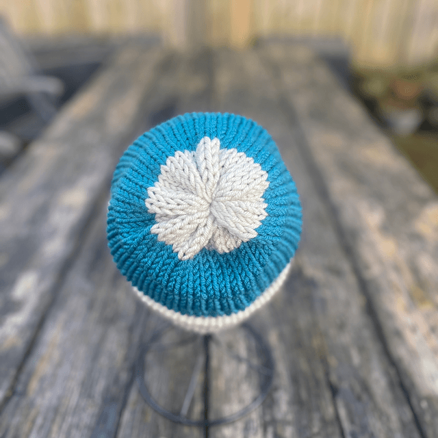 Funky Chunky Beanie - Sea Green and Cream - Handmade in Scotland