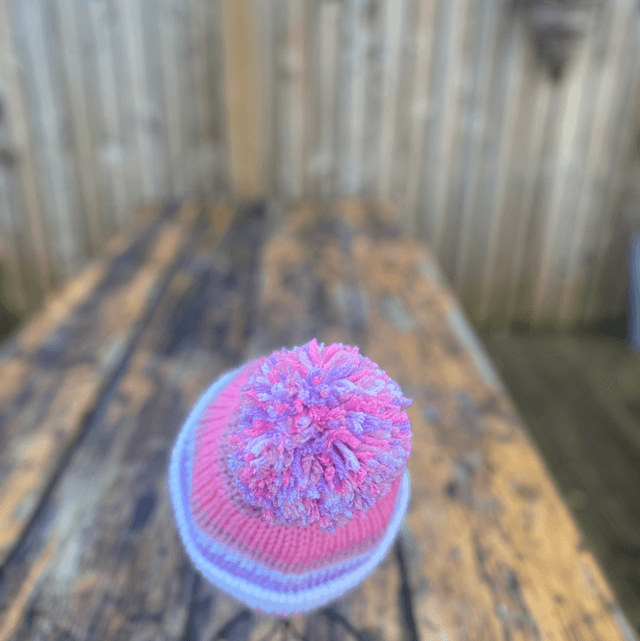 Tweenie Beanie. CUSTOM. White, pink and rose 