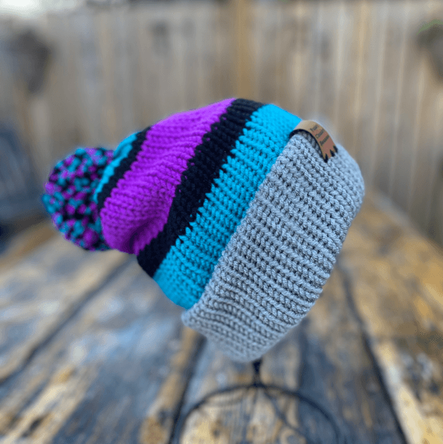 Funky chunky beanie Bobble Hat - Retro 90&#039;s Handmade in Scotland