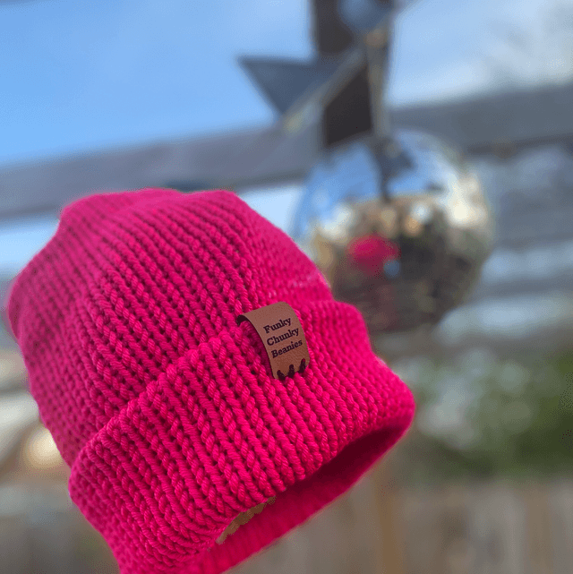 Funky Chunky Beanie - Signature Magenta - Handmade in Scotland