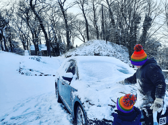 Funky Chunky Bobble Hat Set – Matching Adult &amp; Child Beanies – Handmade in Scotland